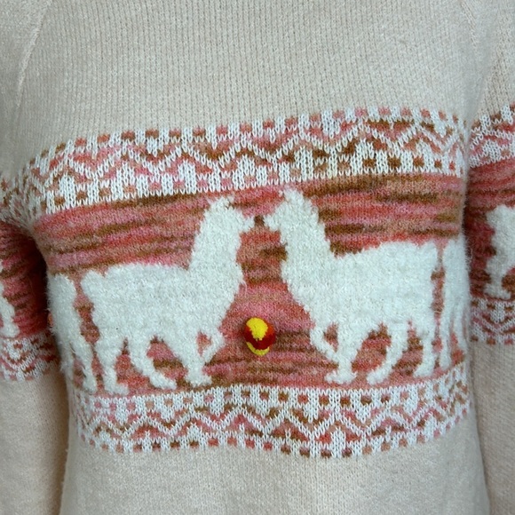 Anthropologie Aimee Alpaca Pompom Blush Pink Peach Mock Neck Sweater Sz XS - Picture 5 of 16